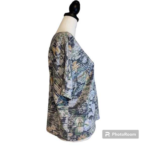 Anthropologie‎ Botanical Print Pullover Top Vintage Wash Short-sleeve Size Small - Picture 2 of 14